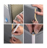 Installation of grey LED aluminum corner profile with flexible LED strip for wall lighting