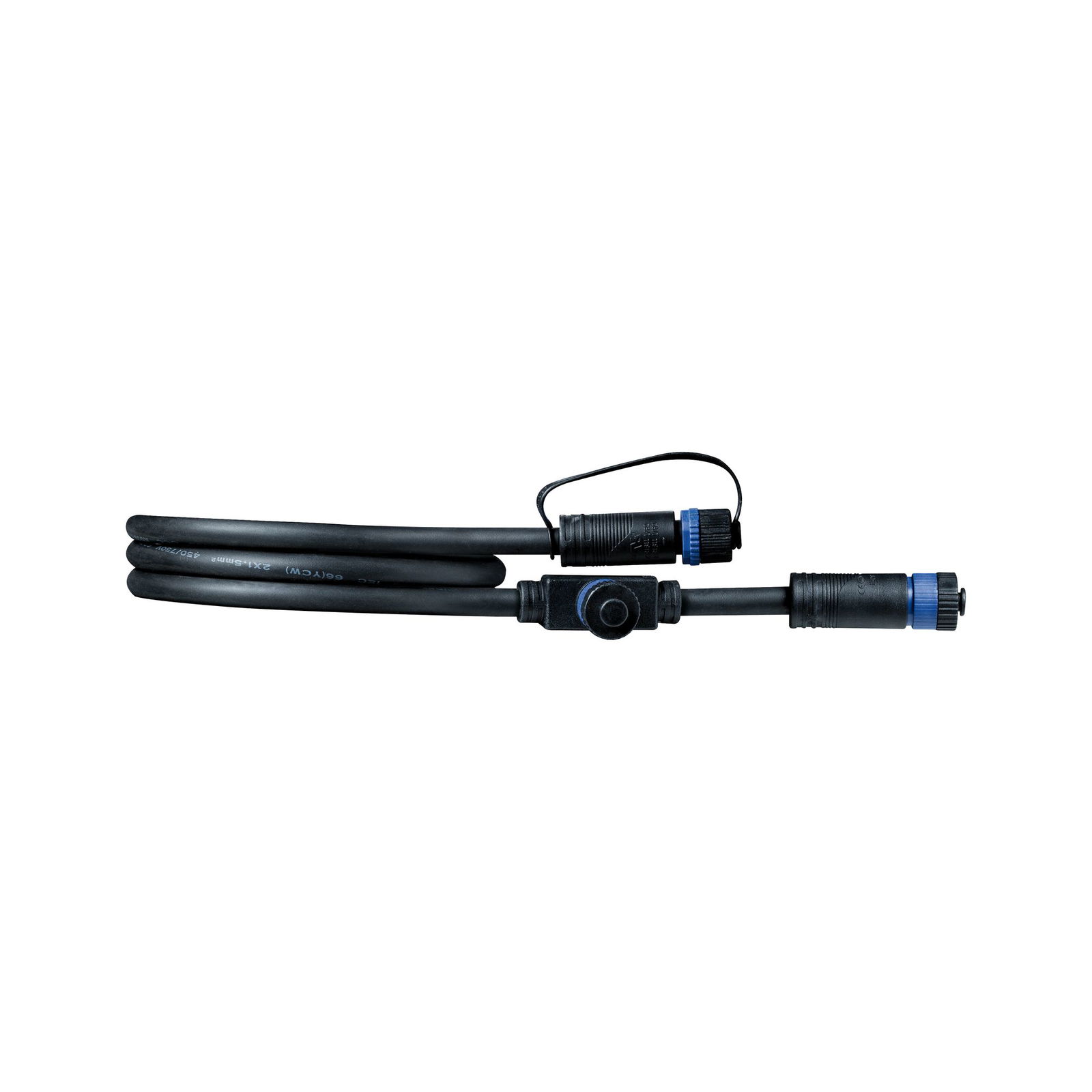 Plug & Shine Cables 1m IP68 Black Black waterproof connector cable with plastic plugs for LED lighting systems and installations