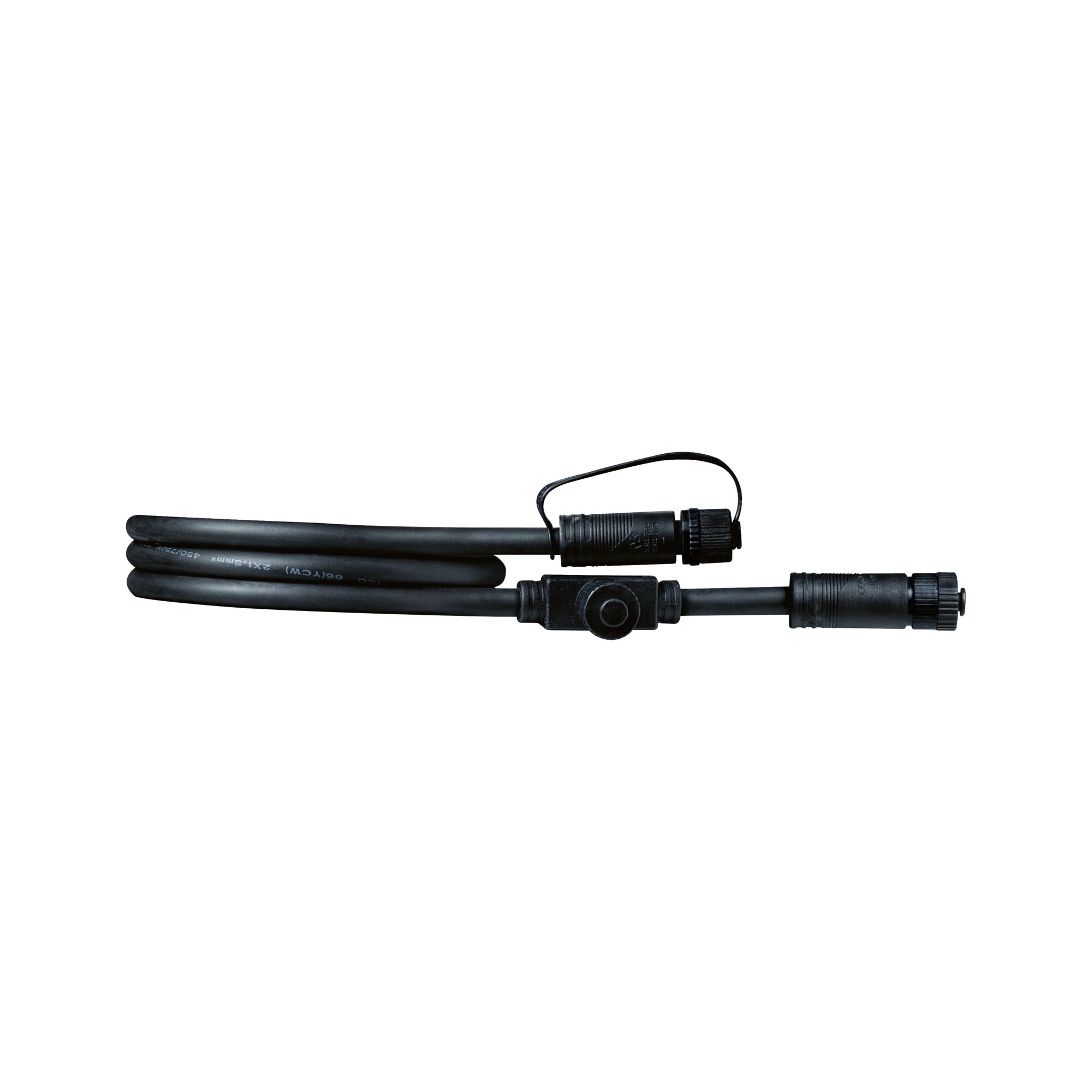 Plug & Shine Câble 1m IP68 Noir Câble de connexion noir avec connecteurs étanches en plastique pour systèmes d'éclairage LED