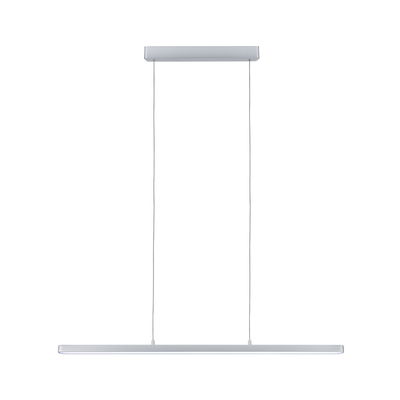 Slim white metal LED pendant light with minimalist design for modern interior lighting