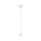 White plastic pendant lamp cable for modern LED hanging lights with minimalist design