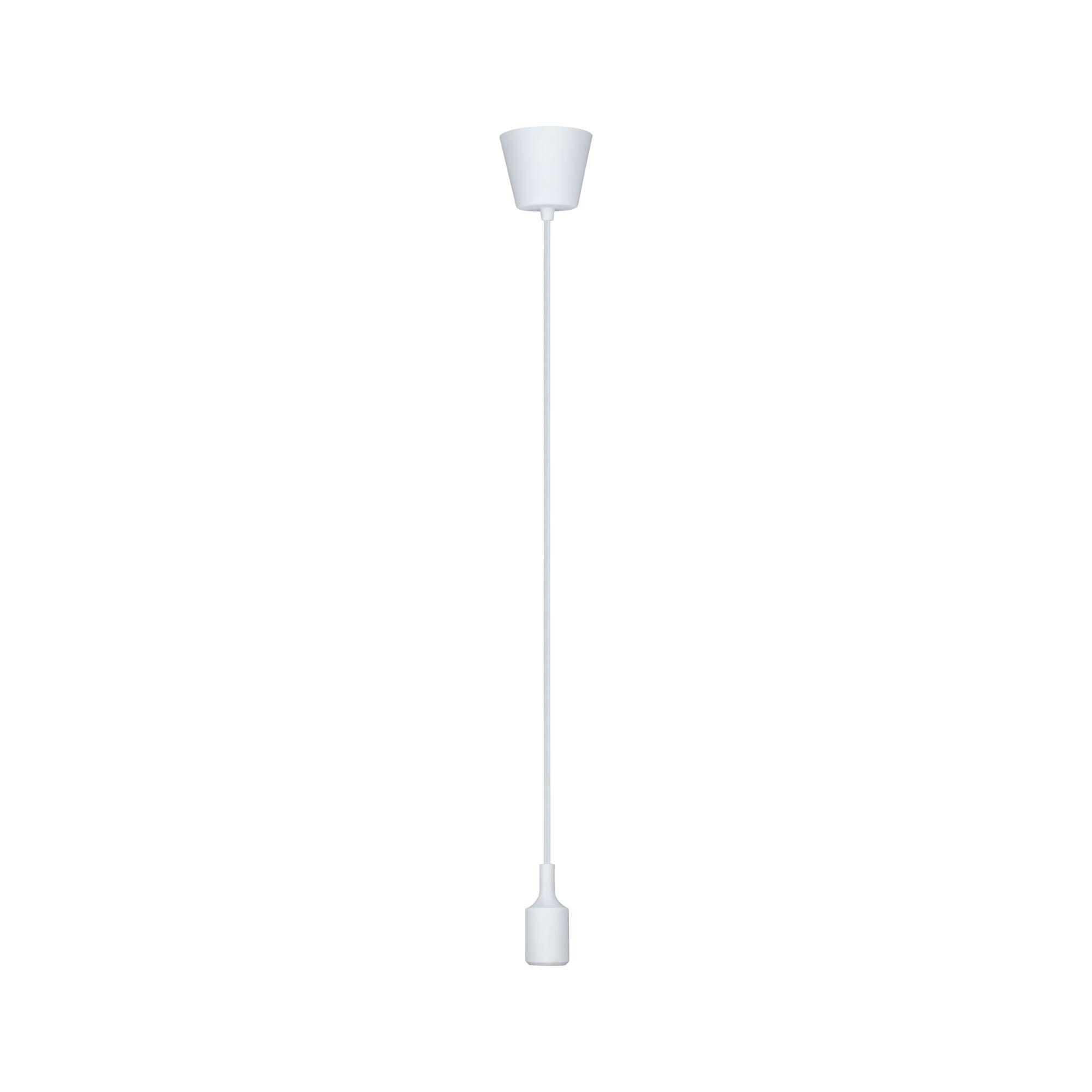 White plastic pendant lamp cable for modern LED hanging lights with minimalist design