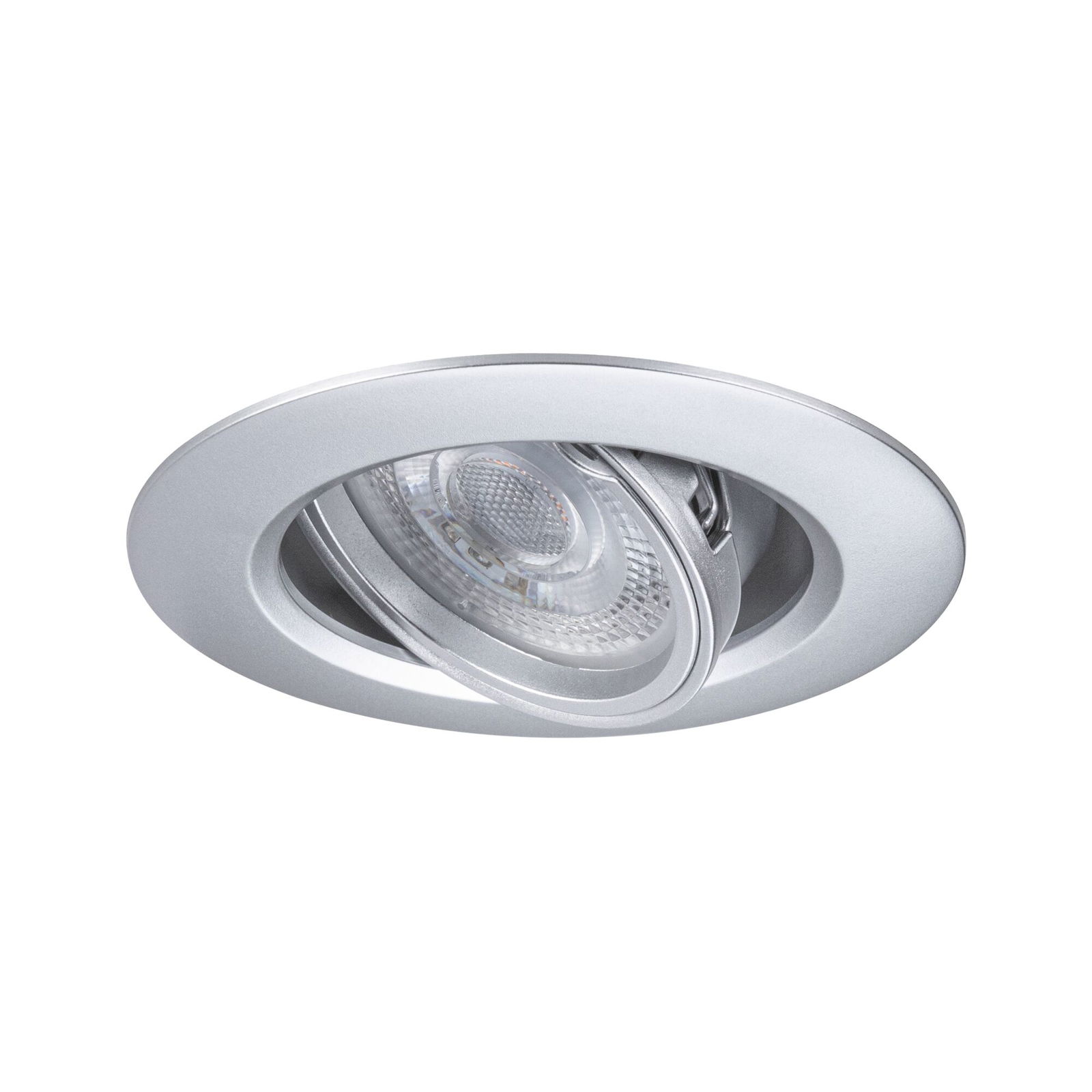 Ronde inbouwspot van zilverkleurig aluminium met verstelbare LED voor woonverlichting