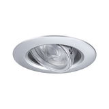 Runder Einbaustrahler aus silbernem Aluminium mit schwenkbarem LED-Spot für Wohnräume