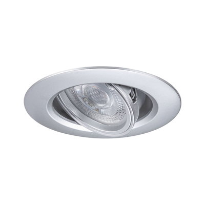 Spot encastré rond en aluminium argenté avec LED orientable pour éclairage intérieur