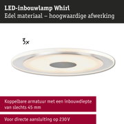 LED-inbouwlamp Whirl van hoogwaardig materiaal in wit met directe 230V aansluiting