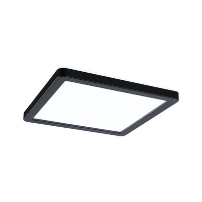 Square LED ceiling light with black frame and white diffuser for modern room lighting