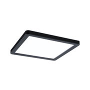 Plafonnier LED carré avec cadre noir et diffuseur blanc pour un éclairage moderne