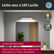 Lèche-mur LED Lucille blanc chaud avec variateur 3 niveaux pour éclairage salle de bain