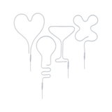 Lumières LED néon blanches en forme de cœur, ampoule, verre à cocktail et papillon pour décoration.