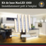 Kit de bande LED MaxLED 1000 avec lumière blanc chaud, alimentation et câble pour éclairage intérieur