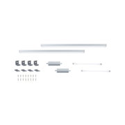 Deux bandes LED blanches avec clips de montage, vis et câbles de connexion pour éclairage flexible