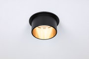 Black metal ceiling light with warm white illumination for modern interior lighting