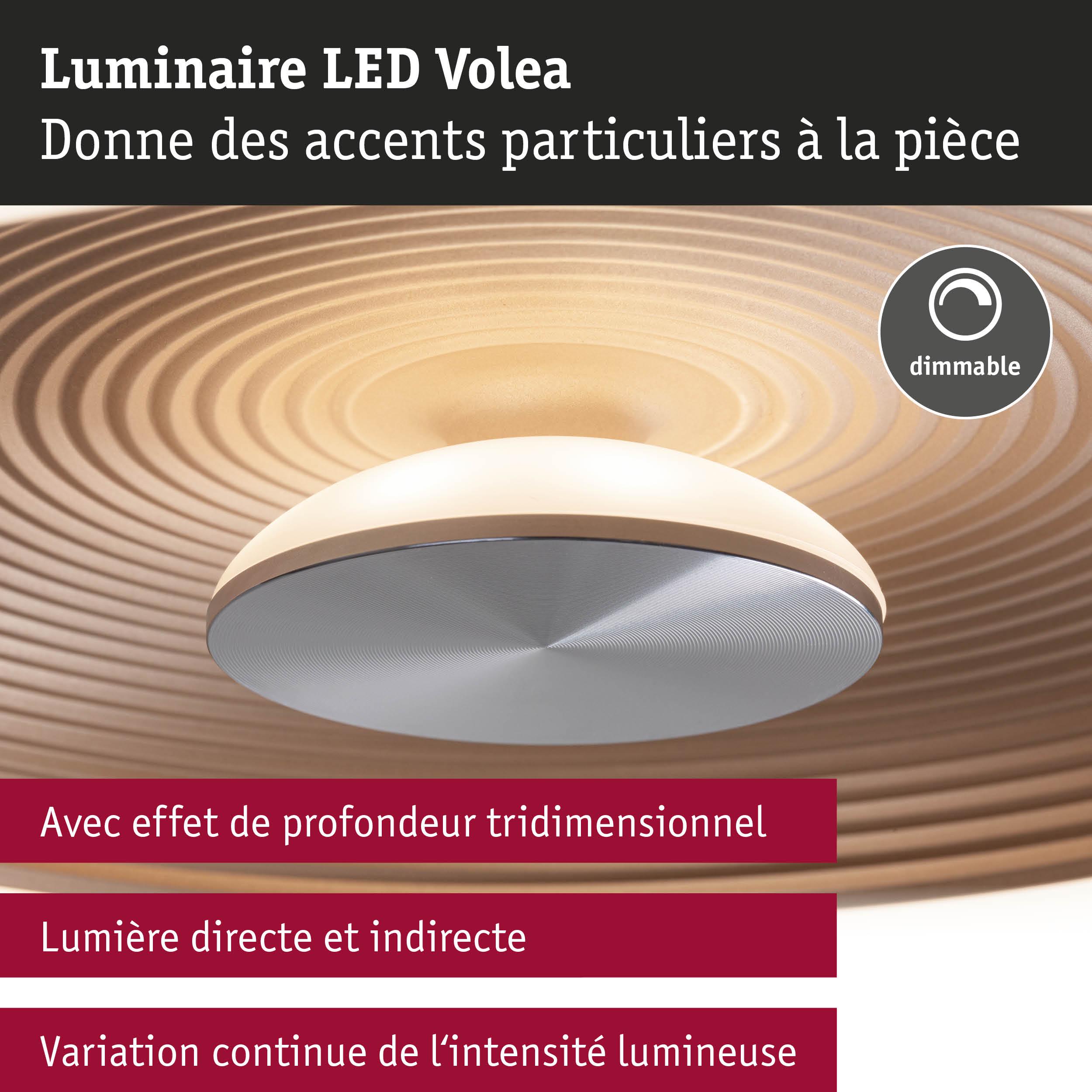 Plafonnier LED Volea 3000K 950lm / 0lm 230V 3,5W / 13W gradable Noir/Doré/Argent
