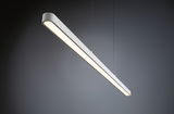 Modern white aluminum LED pendant light with warm white illumination for living spaces
