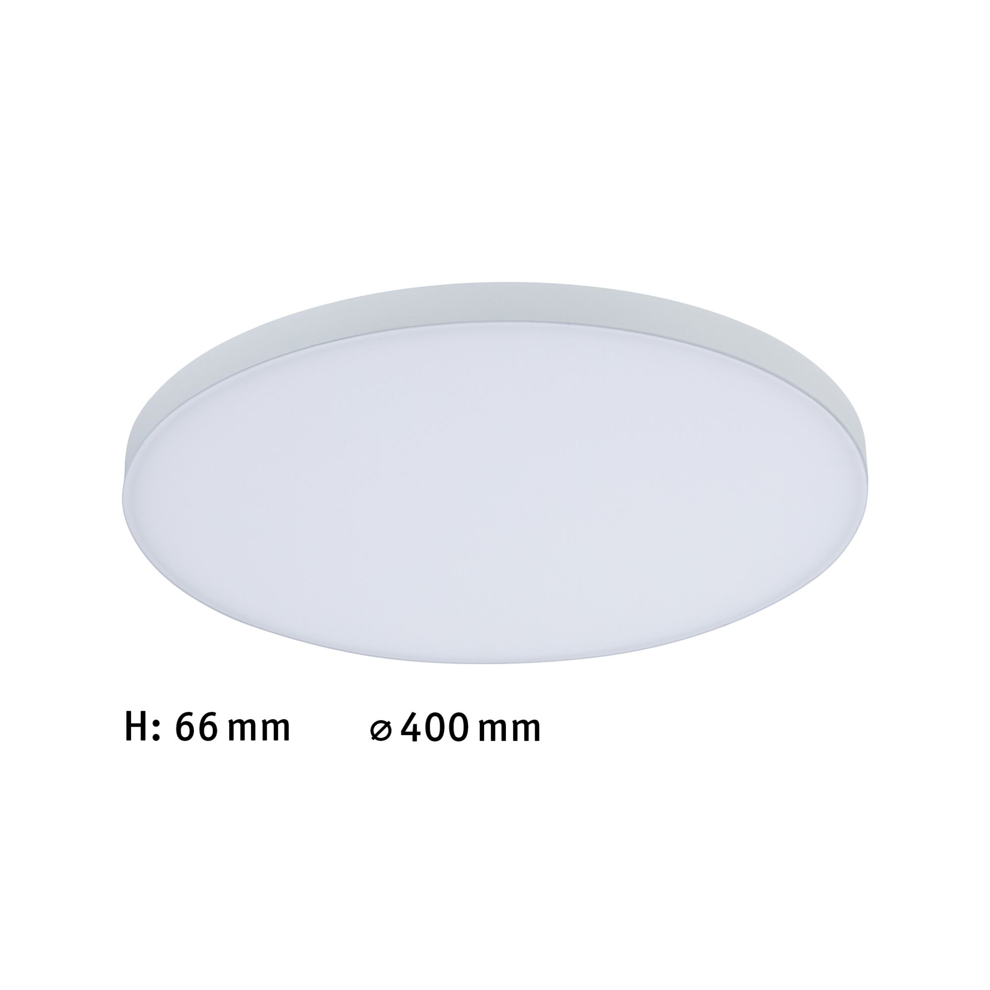 Runde weiße LED-Deckenleuchte mit 400 mm Durchmesser und 66 mm Höhe für moderne Raumbeleuchtung