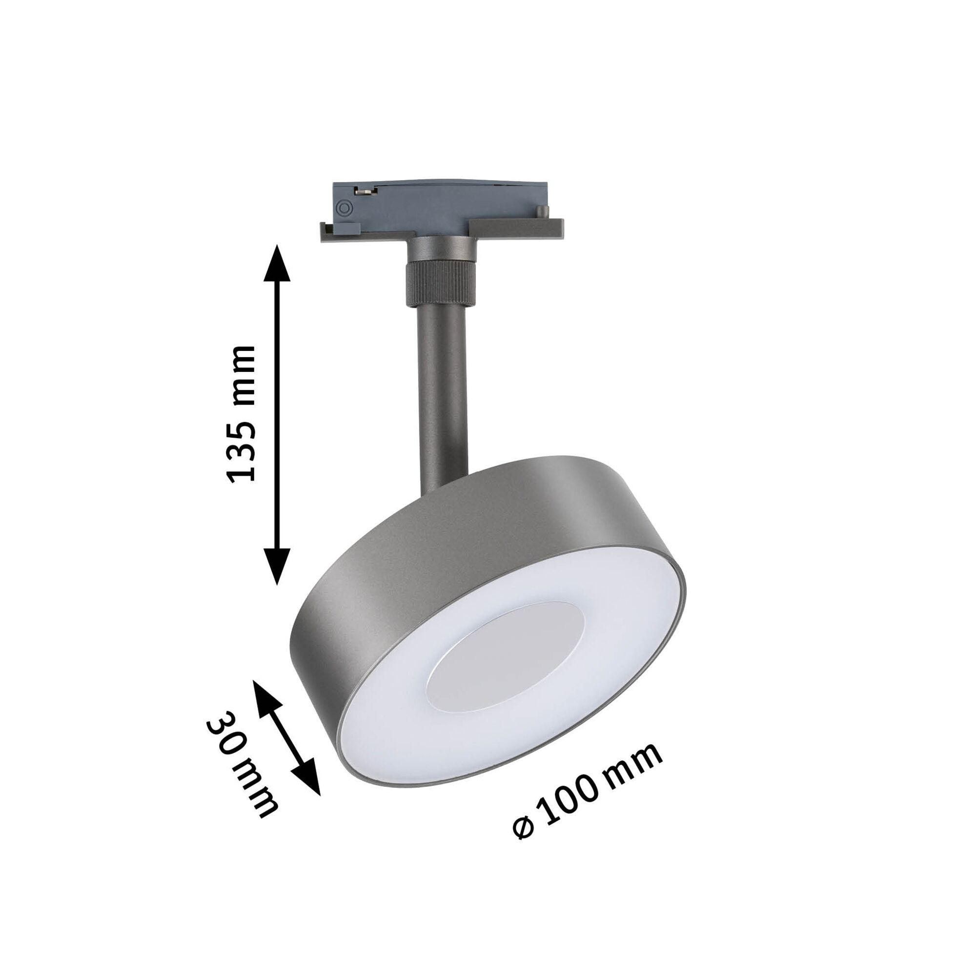 URail Schienenspot Circle 160lm 3W White Select dimmbar 230V Titanium