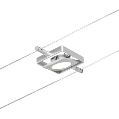 Moderner quadratischer LED-Seilstrahler aus silbernem Aluminium für flexible Beleuchtung
