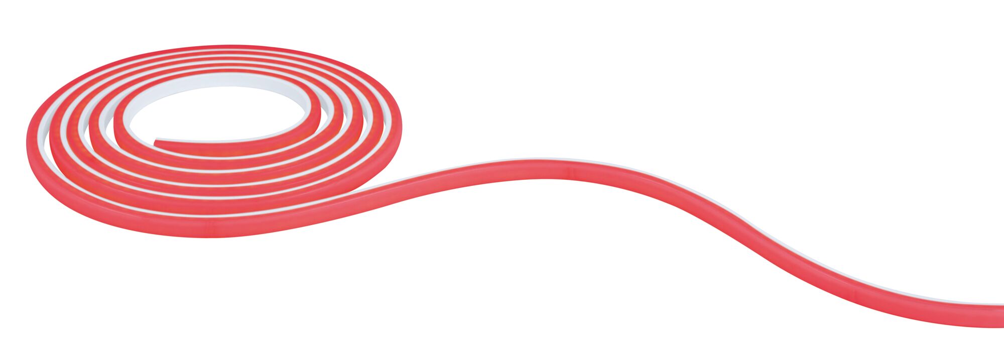 Red flexible LED light strip for decorative lighting and accent illumination in interiors.