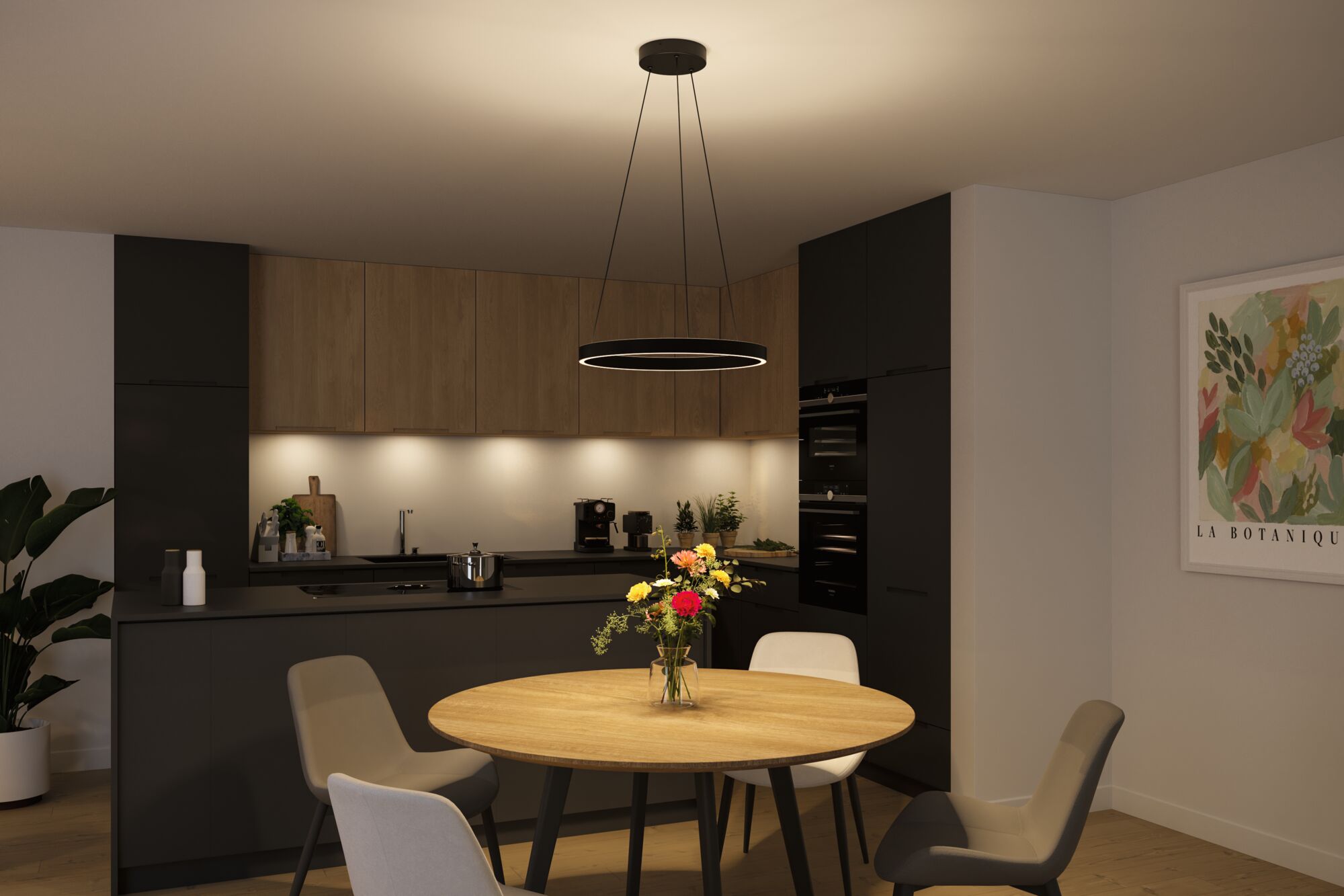 LED Pendelleuchte 3-Step-Dim Talione 2700K 1800lm 32W Schwarz