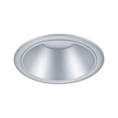 Round recessed spotlight in matte silver aluminum for modern LED lighting solutions