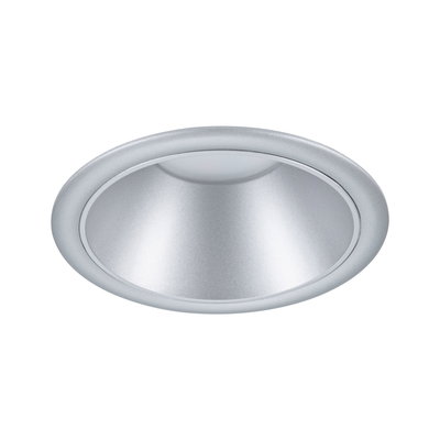 Round recessed spotlight in matte silver aluminum for modern LED lighting solutions