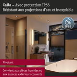 Éclairage de salle de bain Calla avec protection IP65, résistant à l'eau et inoxydable pour pièces humides