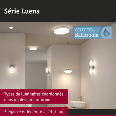 Luminaires de salle de bain blancs en verre au plafond et muraux avec design moderne et éclairage uniforme