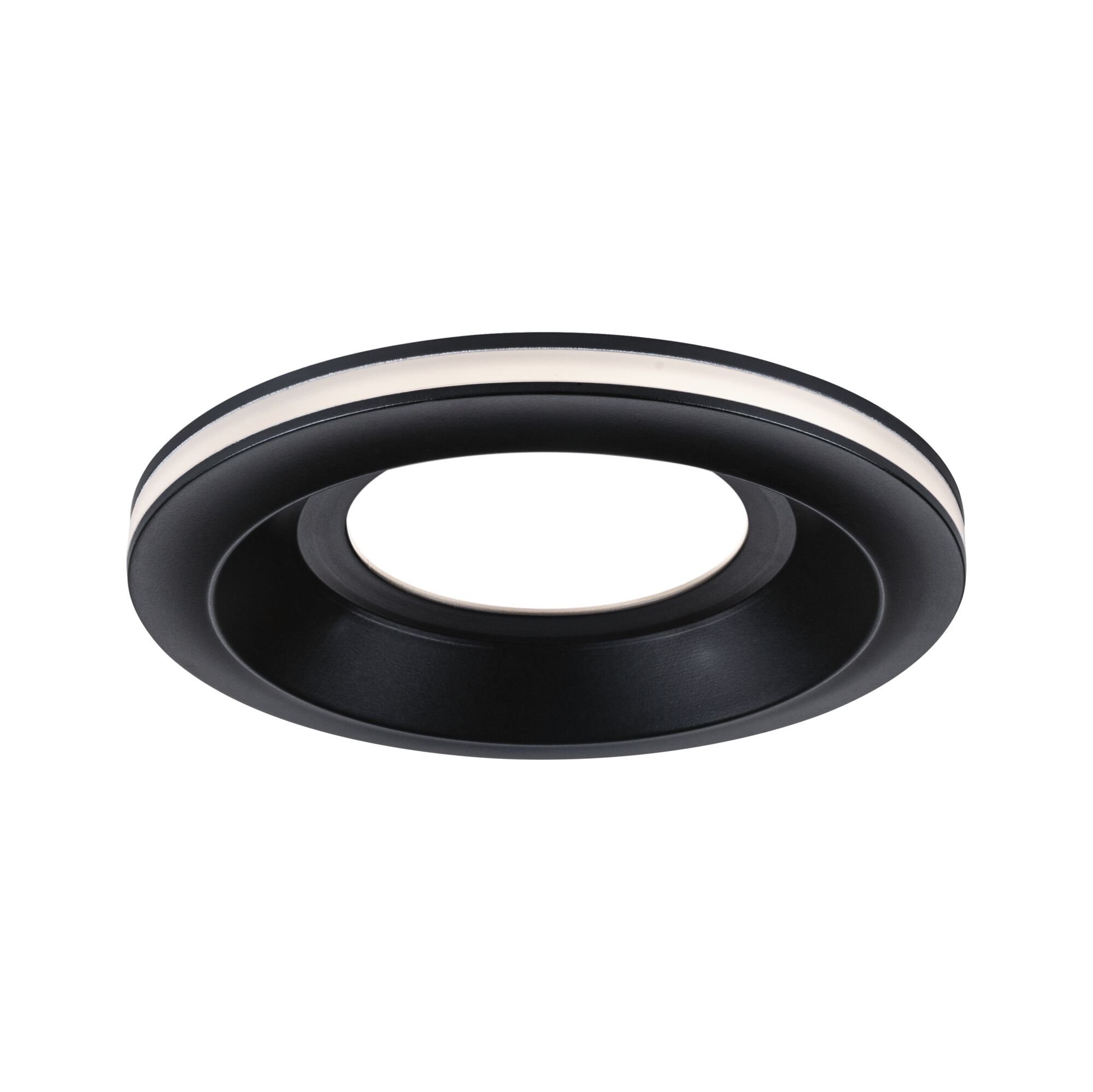 LED Einbauleuchte Sormus Einzelleuchte IP65 rund 100mm 4,8W / 1,5W 300lm 230V 3000K Schwarz Schwarzer LED-Einbaustrahler mit weißem Lichtstreifen aus Metall für moderne Innenbeleuchtung