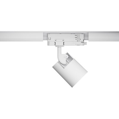 White plastic LED spotlight with track system for flexible lighting solutions