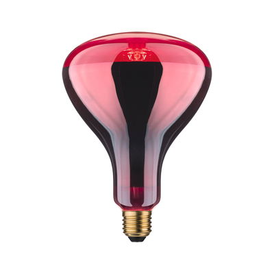 Red glass light bulb with E27 base, decorative lamp for ambient lighting and home decor