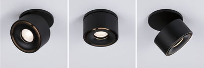 Moderne sort metal LED-loftspot med justerbar vinkel til alsidig belysning i hjemmet