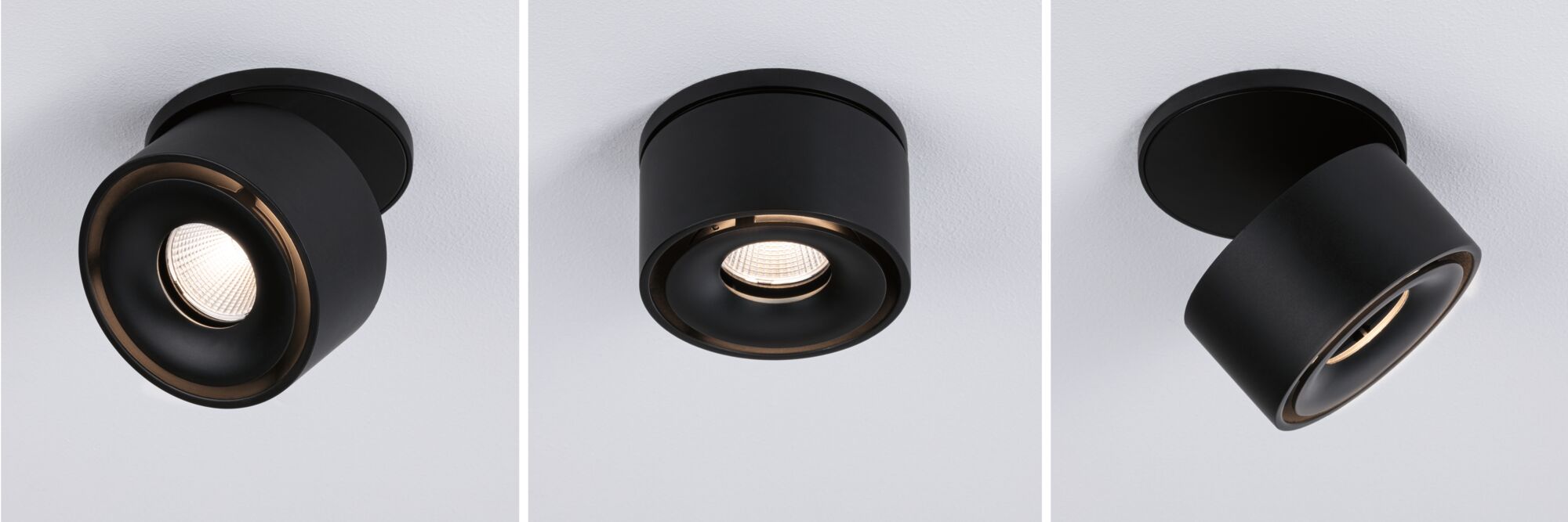 Schwarze LED-Deckenleuchte aus Metall mit einstellbarem Strahler für moderne Innenbeleuchtung