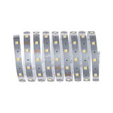 Flexible silver LED strip with warm white LEDs for versatile lighting applications and decoration