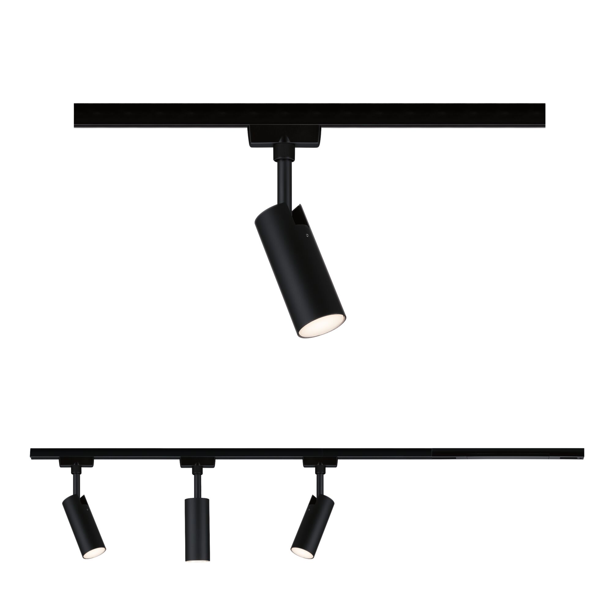 URail Reflektor torowy Tubo Zestaw startowy 3x166lm 3x4,5W 3000K 230V Czarny matowy URail Reflektor torowy Tubo Zestaw startowy 3x166lm 3x4,5W 3000K 230V Czarny matowy