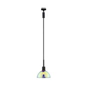 Pendelleuchte mit irisierendem Glas und schwarzem Kabel für moderne Innenbeleuchtung