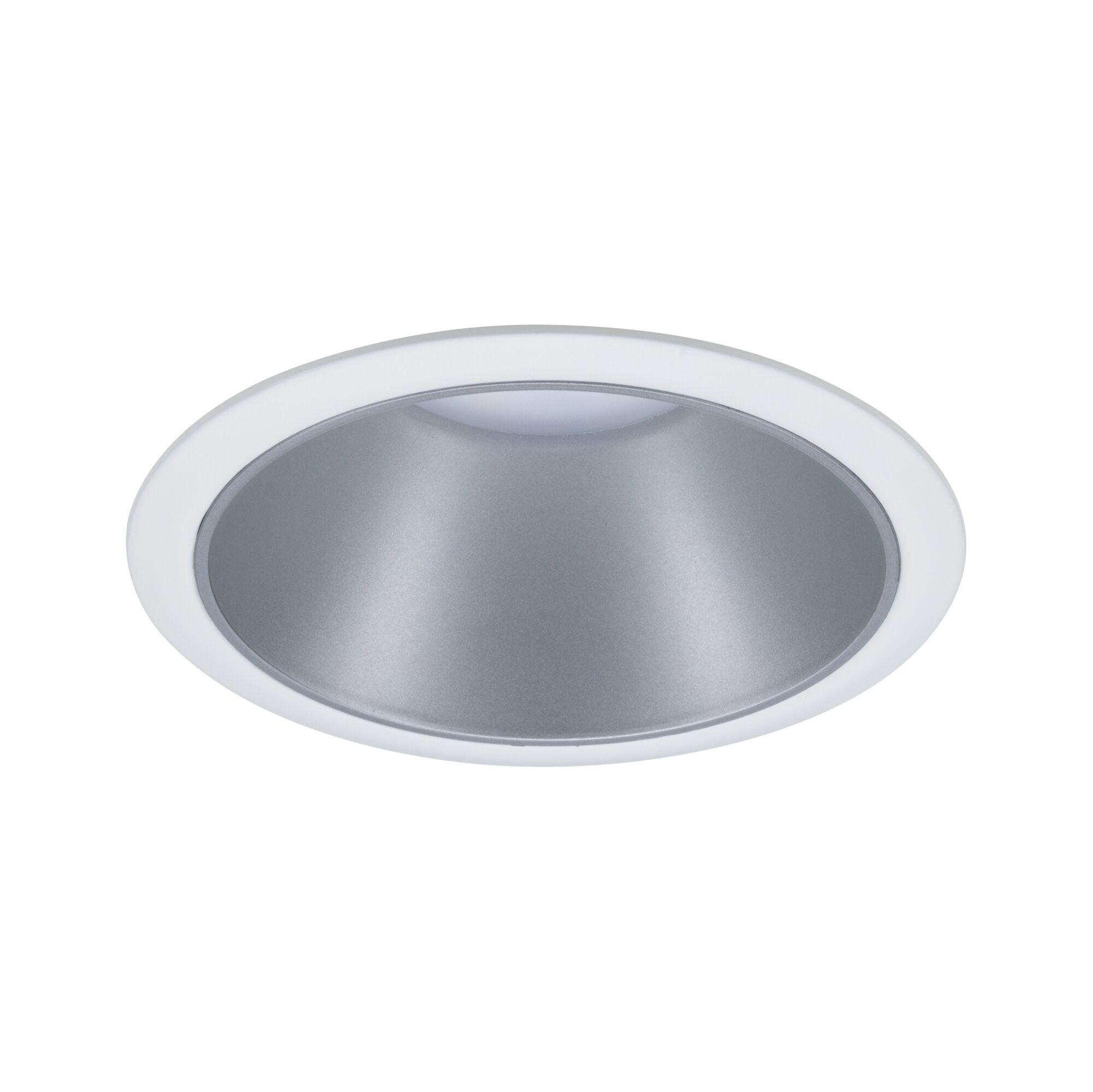 Runder Einbaustrahler aus Aluminium in Weiß und Grau für moderne LED-Deckenbeleuchtung