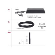 Alimentation noire 60W 12V DC avec câble 500mm et rallonge 12m 2,5mm² pour éclairage LED