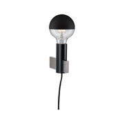 Modern wall light with black metal and semi-transparent glass head for stylish indoor lighting