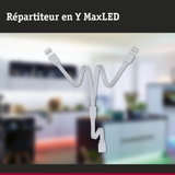 Répartiteur en Y blanc en plastique pour éclairage MaxLED avec trois câbles de connexion
