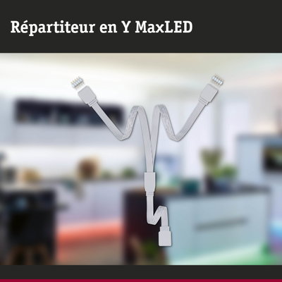 Répartiteur en Y blanc en plastique pour éclairage MaxLED avec trois câbles de connexion