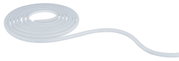 Hvid fleksibel LED-lysbånd af plastik, ideel til moderne belysningsløsninger.