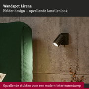 Zwarte wandspot Lirena met opvallende lamellenlook voor modern interieur en sfeerverlichting