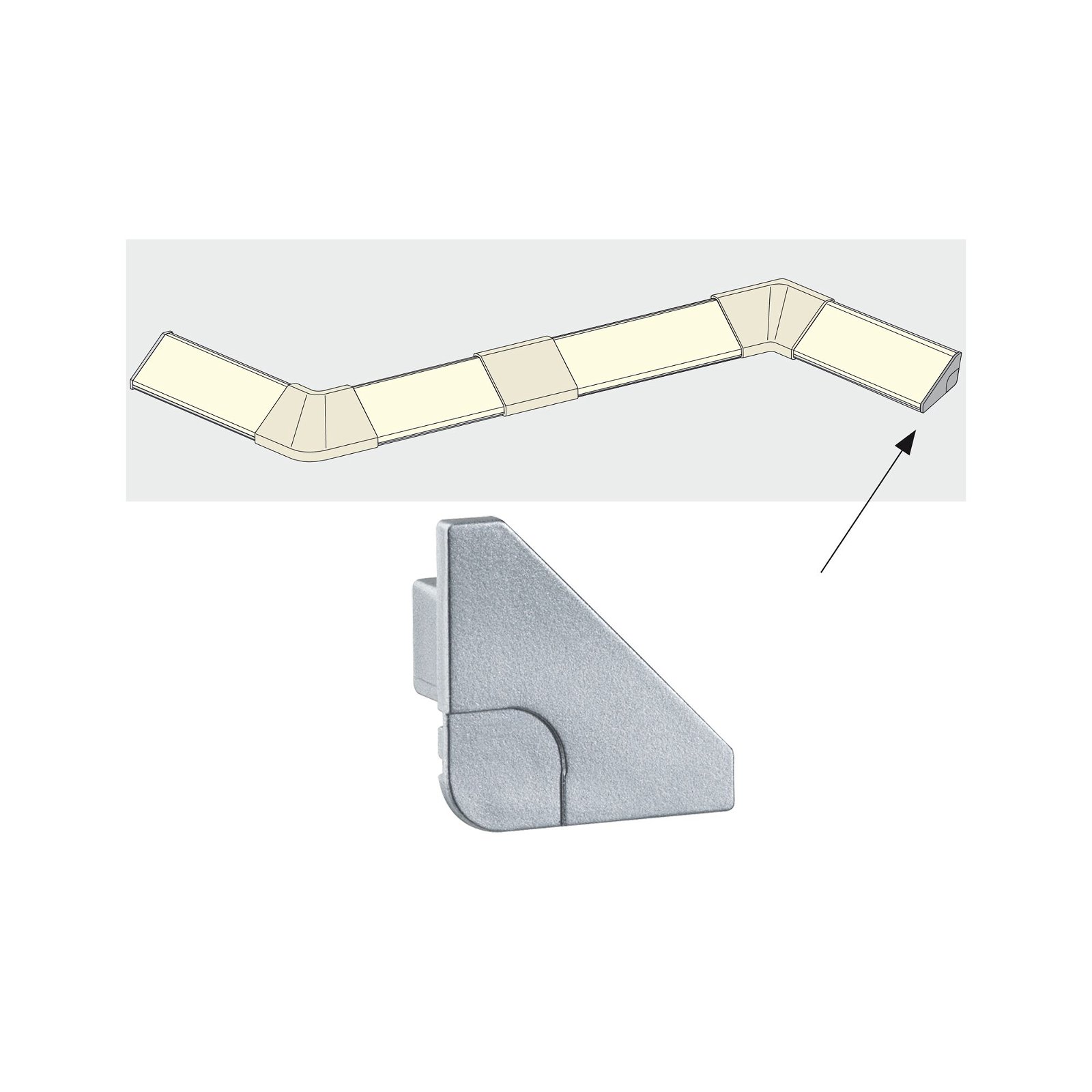 LED Strip Profil Delta Verbinder End Cap 2er Pack Alu matt