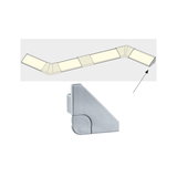 Technical drawing of grey plastic corner piece for LED light strips to connect corners.