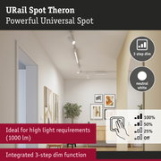 White URail Spot Theron LED spotlight with integrated 3-step dim function for bright lighting