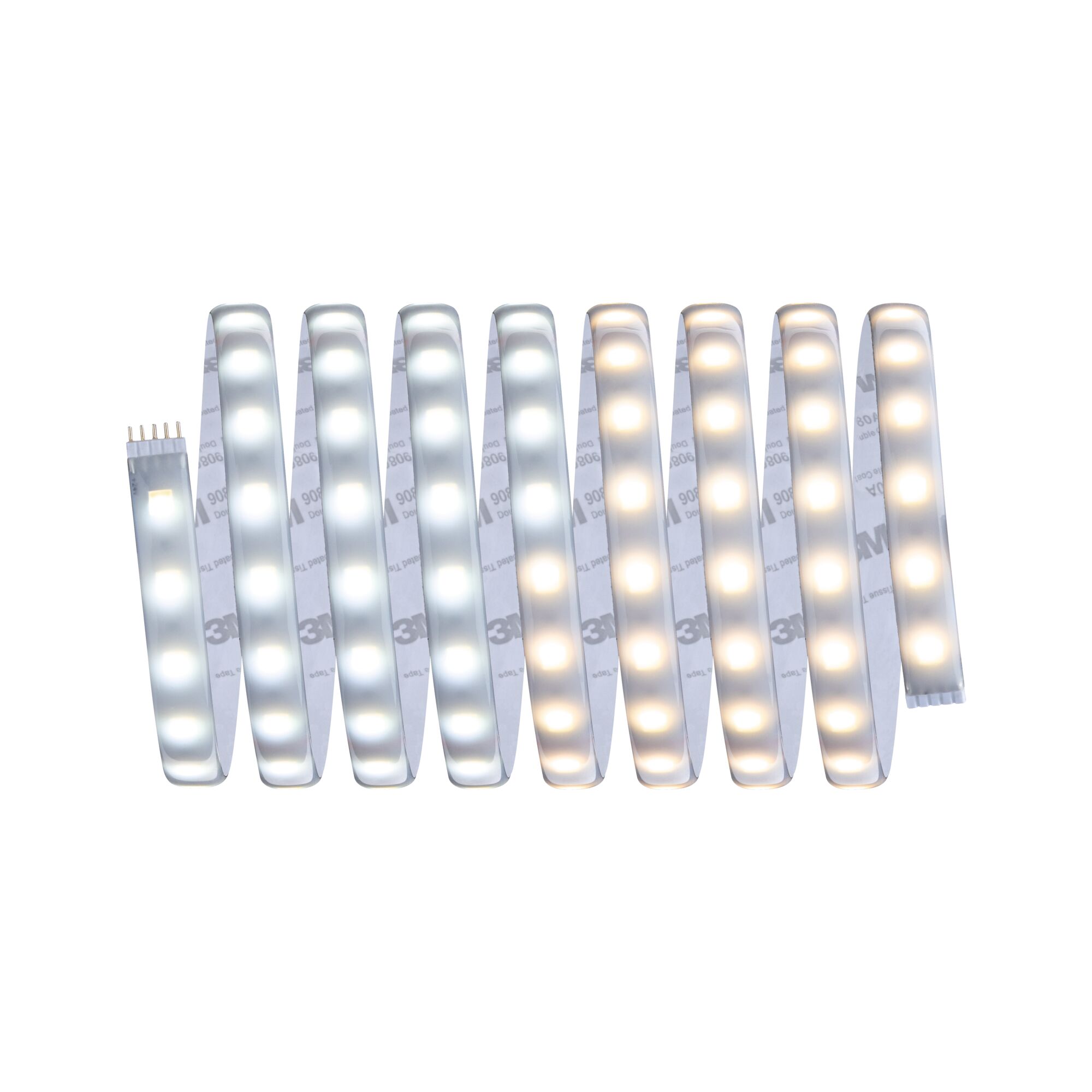 Flexible LED strip light with warm and cool white LEDs for versatile lighting applications