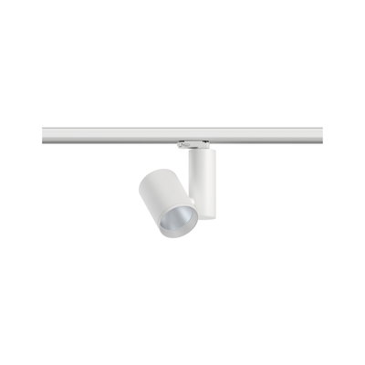 Projecteur LED blanc moderne en métal sur rail pour un éclairage intérieur flexible