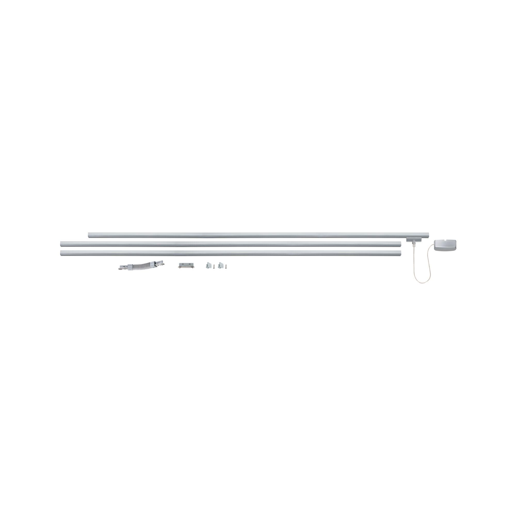 Silver LED light strips with accessories for flexible indoor lighting solutions