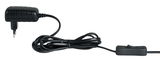 Schwarzes Kunststoff-Netzteil mit Eurostecker und integriertem Schalter am Kabel für Beleuchtung.